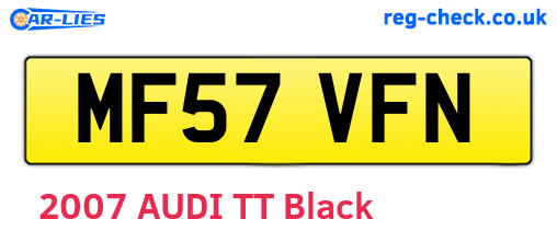 MF57VFN are the vehicle registration plates.