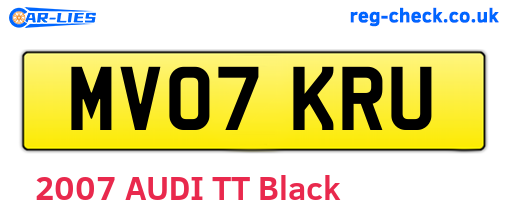 MV07KRU are the vehicle registration plates.