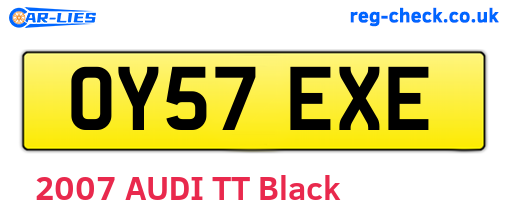 OY57EXE are the vehicle registration plates.