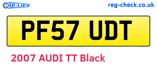 PF57UDT are the vehicle registration plates.