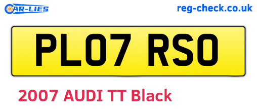 PL07RSO are the vehicle registration plates.