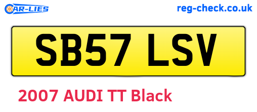 SB57LSV are the vehicle registration plates.