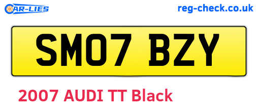 SM07BZY are the vehicle registration plates.