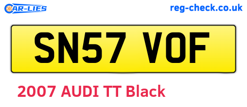 SN57VOF are the vehicle registration plates.