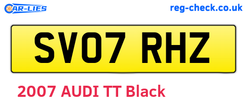 SV07RHZ are the vehicle registration plates.