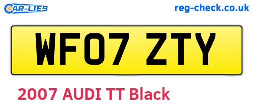 WF07ZTY are the vehicle registration plates.