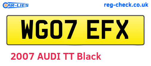 WG07EFX are the vehicle registration plates.