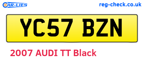YC57BZN are the vehicle registration plates.