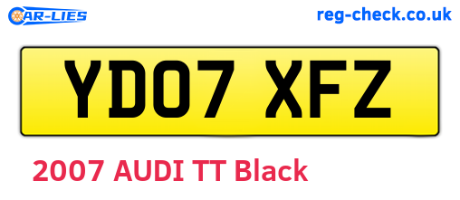 YD07XFZ are the vehicle registration plates.