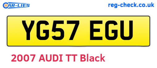 YG57EGU are the vehicle registration plates.