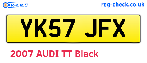 YK57JFX are the vehicle registration plates.