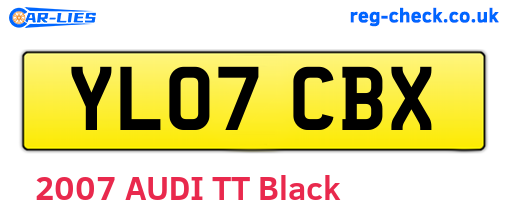 YL07CBX are the vehicle registration plates.