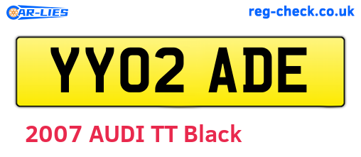 YY02ADE are the vehicle registration plates.