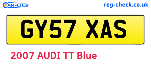 GY57XAS are the vehicle registration plates.