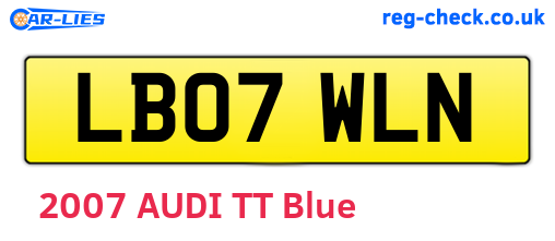 LB07WLN are the vehicle registration plates.