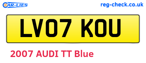 LV07KOU are the vehicle registration plates.