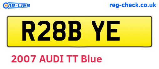 R28BYE are the vehicle registration plates.