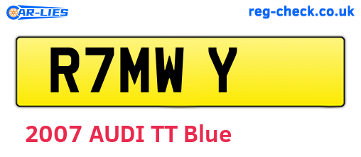 R7MWY are the vehicle registration plates.