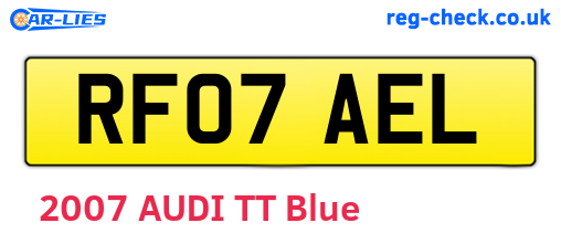 RF07AEL are the vehicle registration plates.