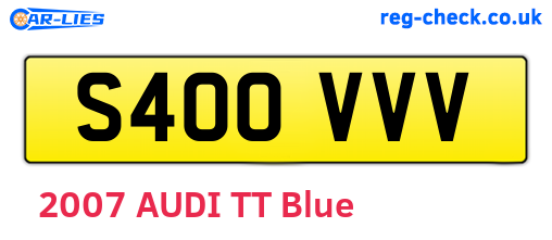 S400VVV are the vehicle registration plates.