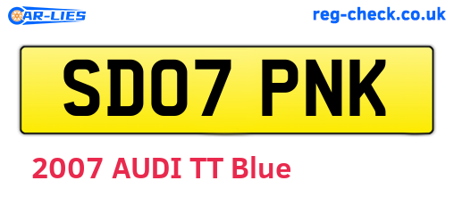 SD07PNK are the vehicle registration plates.