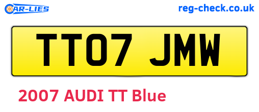 TT07JMW are the vehicle registration plates.