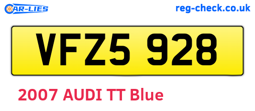 VFZ5928 are the vehicle registration plates.