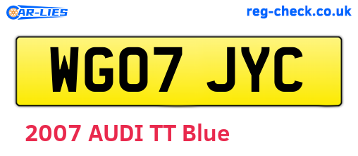WG07JYC are the vehicle registration plates.