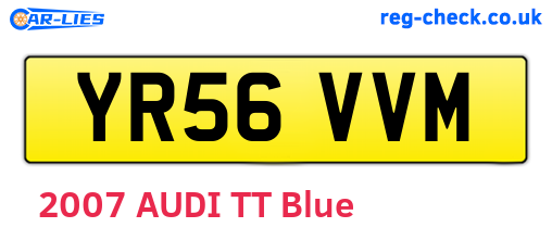 YR56VVM are the vehicle registration plates.