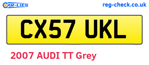 CX57UKL are the vehicle registration plates.