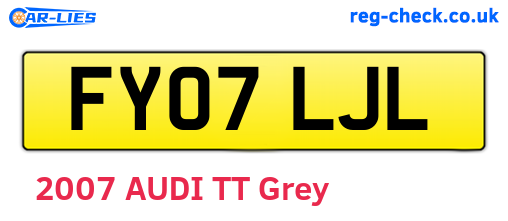FY07LJL are the vehicle registration plates.