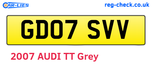 GD07SVV are the vehicle registration plates.