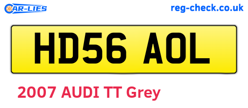 HD56AOL are the vehicle registration plates.