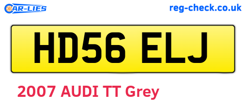 HD56ELJ are the vehicle registration plates.