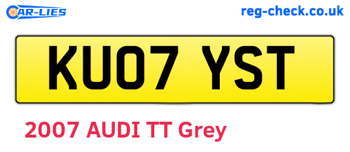 KU07YST are the vehicle registration plates.