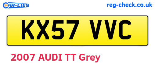 KX57VVC are the vehicle registration plates.