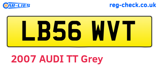 LB56WVT are the vehicle registration plates.