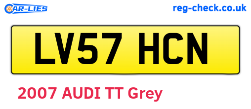 LV57HCN are the vehicle registration plates.