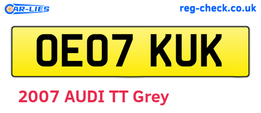 OE07KUK are the vehicle registration plates.