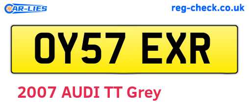 OY57EXR are the vehicle registration plates.