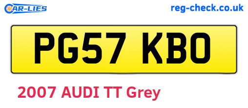 PG57KBO are the vehicle registration plates.