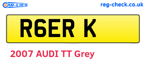 R6ERK are the vehicle registration plates.