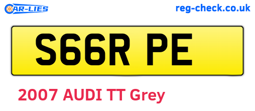 S66RPE are the vehicle registration plates.