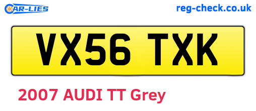 VX56TXK are the vehicle registration plates.