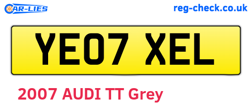 YE07XEL are the vehicle registration plates.