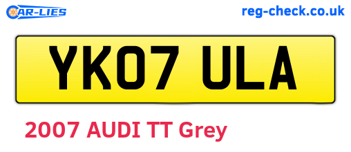YK07ULA are the vehicle registration plates.