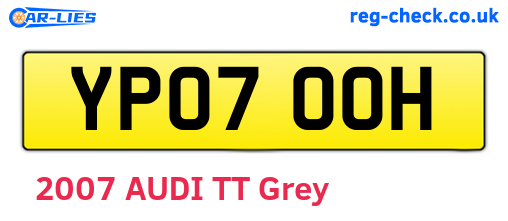 YP07OOH are the vehicle registration plates.