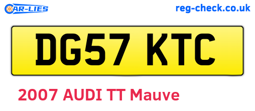 DG57KTC are the vehicle registration plates.