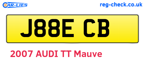 J88ECB are the vehicle registration plates.