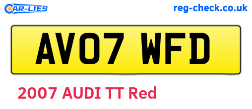 AV07WFD are the vehicle registration plates.